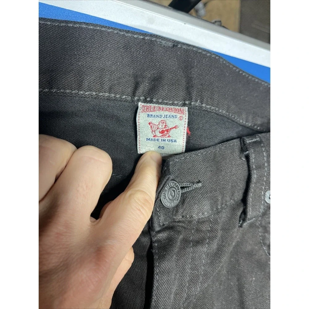 True Religion Jeans Mens 42 Black Bobby Made In‎ USA Pocket Flaps